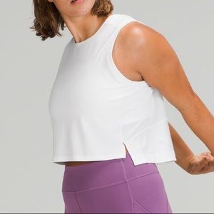 lululemon Mesh back cropped train tank top